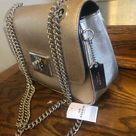 NWT Coach Metallic Leather Crossbody - Picture 2 of 5